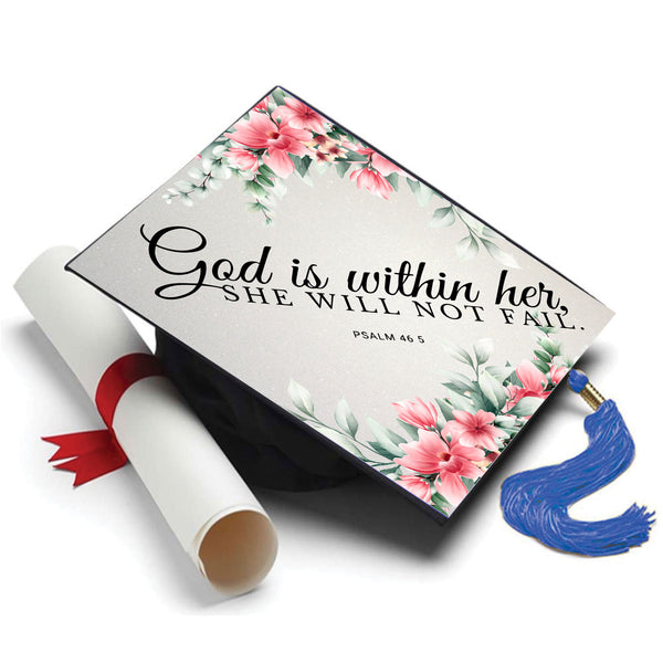 Psalm 46:5 Grad Cap Tassel Topper - Tassel Toppers - Professionally Decorated Grad Caps