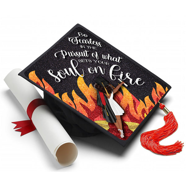 Set Your Soul on Fire Grad Cap Tassel Topper - Tassel Toppers - Professionally Decorated Grad Caps