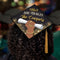 What She Tackles - Black Queen - Grad Cap Tassel Topper - Tassel Toppers - Professionally Decorated Grad Caps