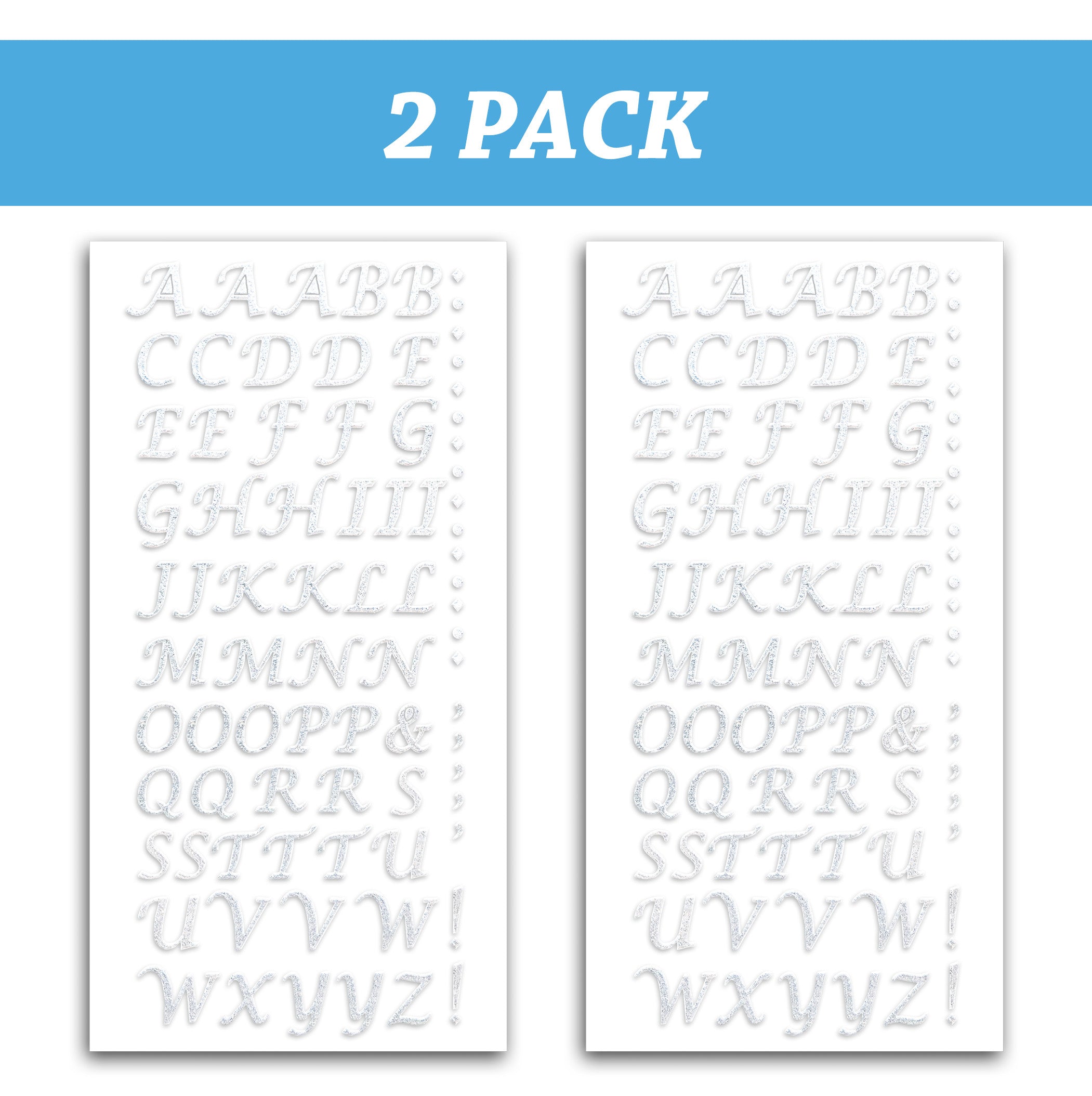 Silver Alphabet Letter Sticker Pack